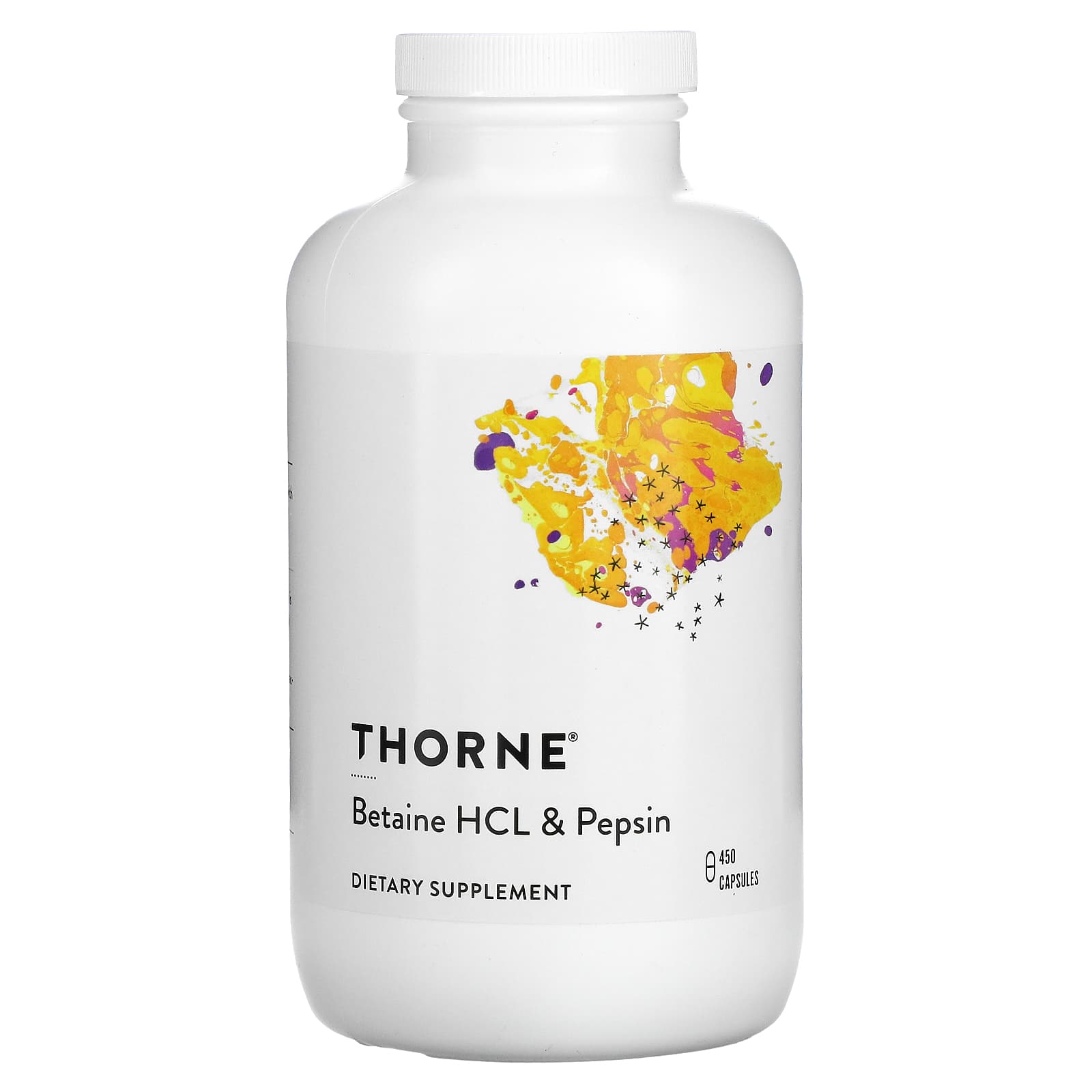 Thorne Research, Betaine Hcl/Pepsin, 450 Capsules UPC 693749004691 | HiLife Vitamins